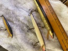 3 Vintage RAPALA FISHING LURES FLOATING HUSKY JERK MINNOWS ...