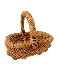 Vintage Handmade Thick Rattan Handled Basket 10.5x8.5x10" - Etsy