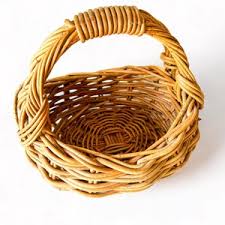 Vintage Bamboo Woven Rattan Basket, Market Basket With Strong Large Handle. 28 Cm X 30 Cm. Round Base With Oval Body. - Etsy