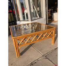 Natural Rattan Ficks Reed Square Coffee Table | Chairish