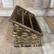 Vintage Boho Bamboo Rattan Letter Holder/Desktop Organizer ...