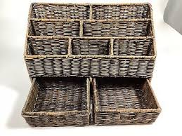 VNT Wicker Desktop Organizer Napkin/ Utensils With Drawers ...