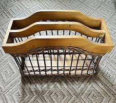 Vintage Wicker Magazine Holder Newspaper Book Rack | eBay