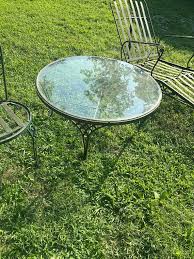 Beautiful Vintage Wrought Iron Woodard Conversation Set Lounger, Table and Chair - Etsy