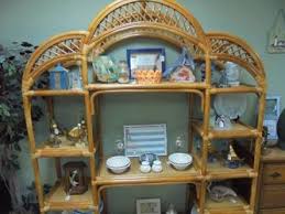 Vintage Rattan and Bamboo Wall Unit/Entertainment Center for Sale in Melbourne, FL - OfferUp