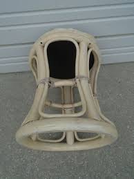 Bamboo Vanity Stool Hollywood Regency Chair Rattan Ottoman ...