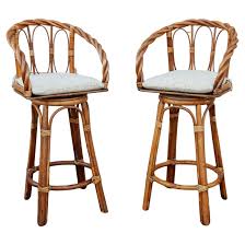 1970's Sculpted Cane and Rattan Bar Stools, 6 available For Sale at 1stDibs