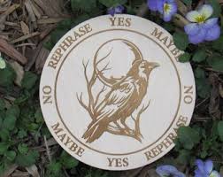 Raven Pendulum Board With Full Moon, Wooden, Laser Engraved, Witchcraft, Wiccan, Meditation, Spiritual - Etsy