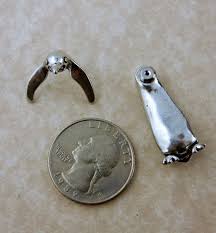 Vintage Pewter Penguin 3D EARlusion brand earrings, single ...