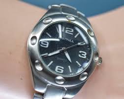 Ravinia , Steel Tone With Black Dial, Quartz Wrist Watch - Etsy