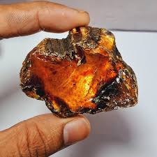 Rare Raw Golden Amber Gemstone Cabochon: 141 Carat Healing ...