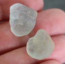 41.89ct uncut light blue Topaz pair - Backroom Gems