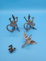 TSR/Rawcliffe/Partha Rearing Winged Pewter Dragon PP1230 Red Jeweled Wings PP242 | eBay