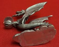 VTG Spoontiques Pewter Miniature Dragon Holding Swarovski Crystal 1985 - Etsy