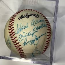 500 Home Run Club Signed Autographed Baseball Mantle Aaron ...