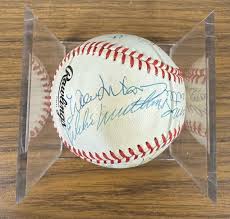 500 HR Club Signed Autographed ONL Baseball Mantle Williams ...