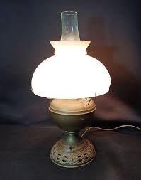 Antique Bradley Hubbard Converted Oil Lamp With Milk Glass ...