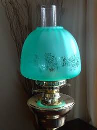 Victorian Style Green Frosted Glass Beehive Oil Lamp Shade with Floral Motif | eBay