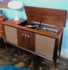 1960s Sylvania Walnut AM/FM Stereo Record Player Cabinet ...