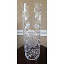 Antique American Brilliant Cut Daisy & Leaf Cylinder Vase ...