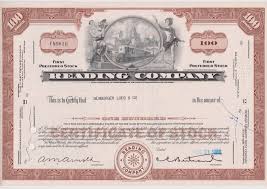 Reading Company Stock Certificate Railroad Brown | eBay