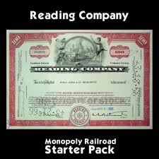 Monopoly Stock & Bond Certificate Railroad Bundle - 4x Combo ...