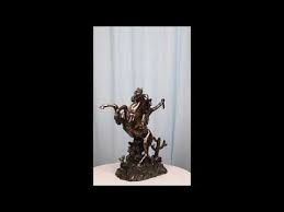 Rustic Western Desert Rodeo Cowboy On Rearing Horse With Lasso Ropes Figurine | eBay