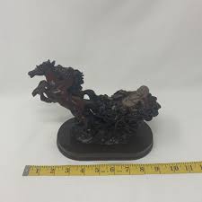 Laughing Buddha w/Horses in Cart (Brown Resin) Figure | eBay