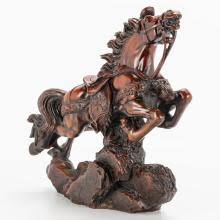 Sold at Auction: Lanford Monroe, Lanford MONROE (1950-2000) 'Intruder' a bronze statue by The Franklin Mint, 1990. Added 'The horse of Khan' (18 x 28 x 20 cm)