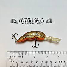 Rebel Crawfish Crankbait Chartreuse/Brown Pattern | eBay