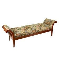 Wood Framed Flare Arm Bench with Floral Upholstery | Grandview Mercantile