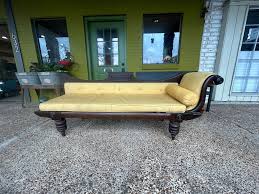 Mahogany Neo classical/ Early Colonial Chaise Lounge – Blue Goose - Plant and House