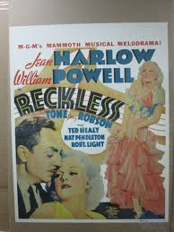 Vintage Poster Reckless Jean Harlow William Powell 1970's movie reprint Inv#4167 | eBay