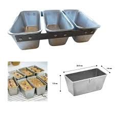 TRIPLE ALUMINUM BREAD FORM FOR BAKING SMALL LOAVES CAKES L12 ...