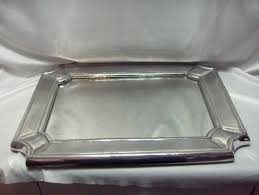 Vintage Sand Cast Aluminum Large Mirrored Tray Rectangular ...