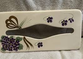 Ransburg Metal Tissue Holder Wall Mountable Lilac Flowers ...