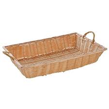 Natural Color Wicker Basket Rectangular With Handles - 18"L ...