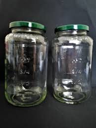 MASON glass storage 24 oz. canning jar with green airtight ...