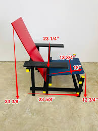 Vintage Gerrit Rietveld-Style Red and Blue De Stijl Chair at 1stDibs | piet mondrian chair, mondrian chair