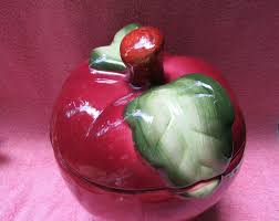 VINTAGE FIGURAL RED APPLE COOKIE JAR | eBay