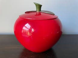 Vintage Chrom-ever Red Apple Aluminum Canister Set Cookie ...