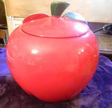 Cookie Jar Ceramic Red Apple - large round body for lots of ...