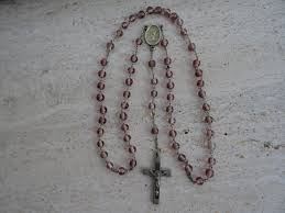 Religious Vintage Silver Plated Rosary With Beads of Glass ...