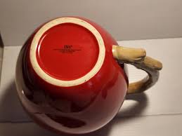 Ceramic Red Milk & Beverage Pitcher Large 64 oz w/ Tree Branch Shaped Handle | eBay