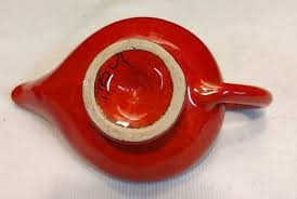 Vintage Red Candle Holder Aladdin Lamp Style MCM Made in Italy Ceramic Pottery | eBay