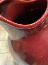 Homer Laughlin Harlequin Ball Jug Service Water Pitcher Maroon Vintage Excellent | eBay