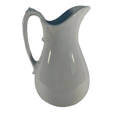 Antique English White Stone China Pitcher | Chairish