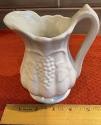 Vintage Red Cliff Grape Pattern Ironstone Small Pitcher. USA ...