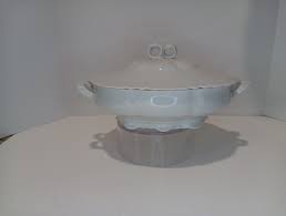 Vintage Thomas Bavaria White Oval Covered Dish Bow Handles ...