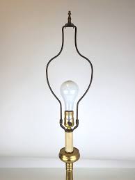 Vintage Pair of Brass & Marble Torch/Tulip Column Table Lamp ...